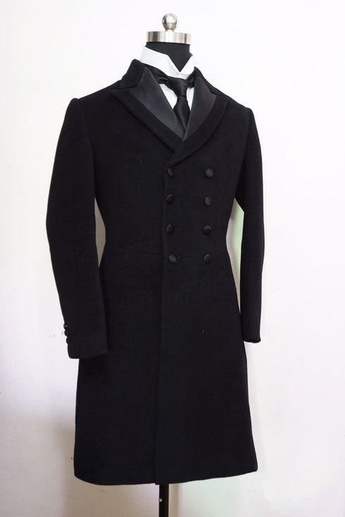 Gothic Black Frock Coat Dress – Inspired by 19th Century Men’s Frock Coats Plus Size